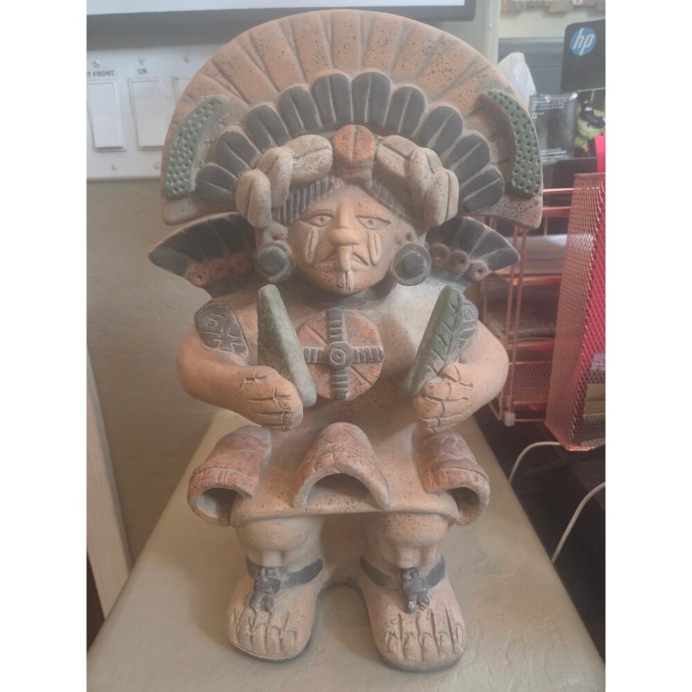 Mexican Clay Terracotta Statue 14.5"
